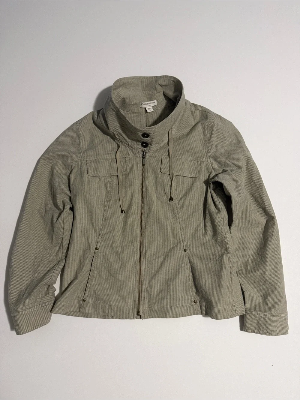 Coldwater Creek Women's Light Gray Casual Jacket with Stand Collar - 12